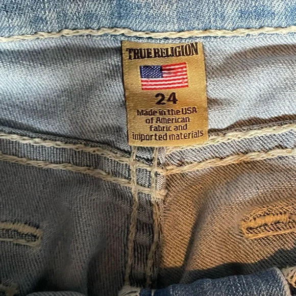 True Religion Blue Flare Wide Leg Jeans - Picture 4 of 6